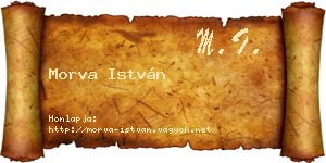 Morva István névjegykártya